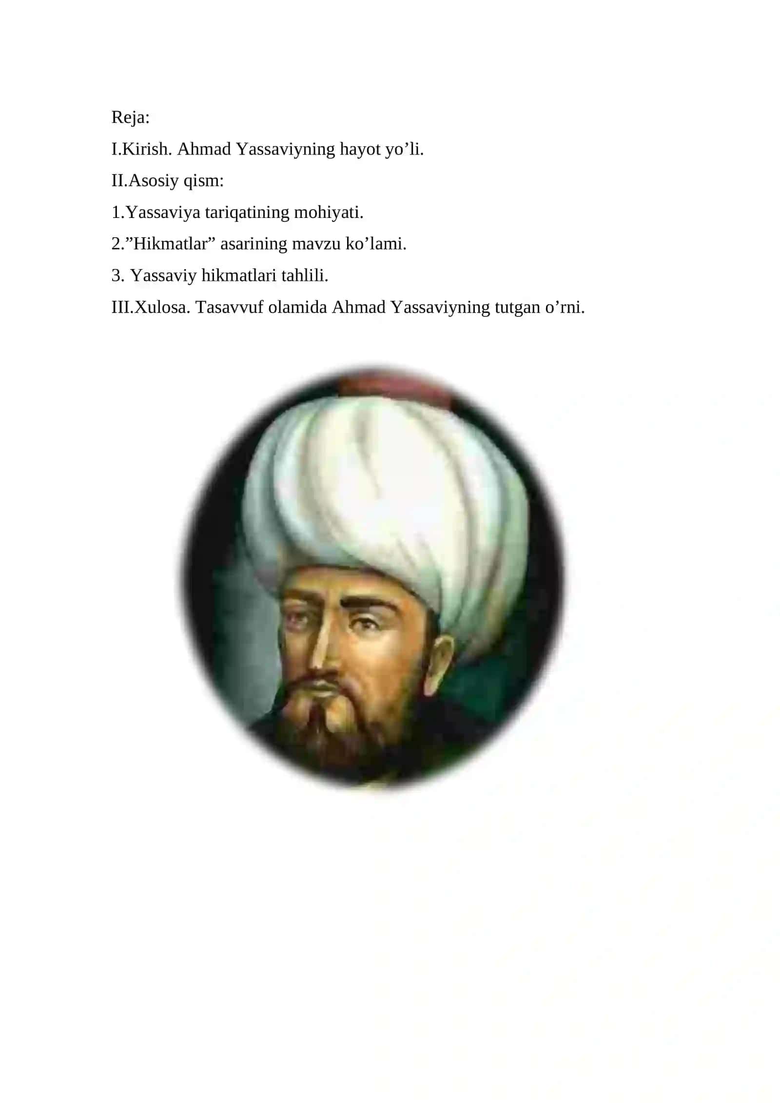 Ahmad Yassaviy hayoti va ijodi 3