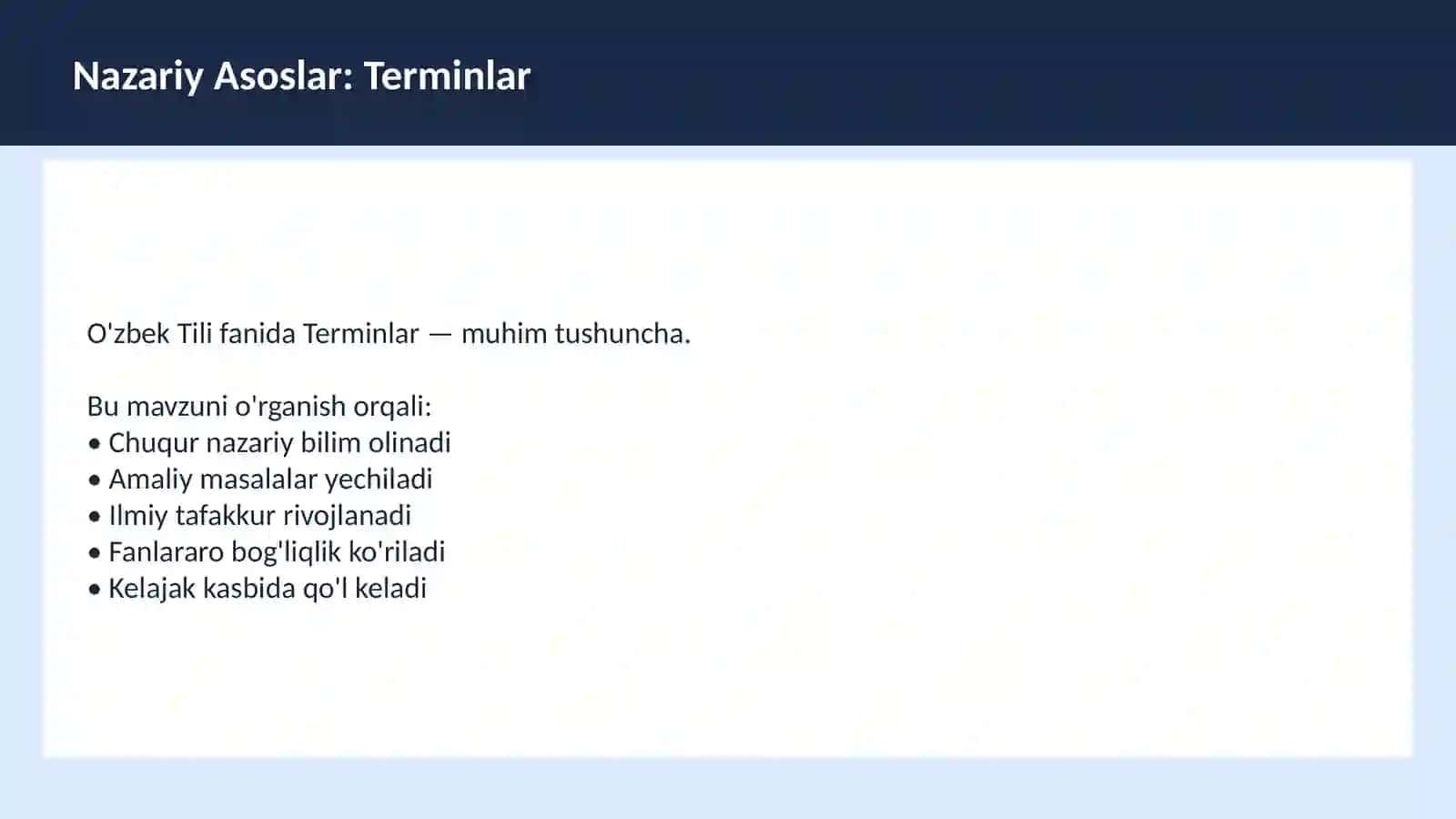 O'zbek Tili 3
