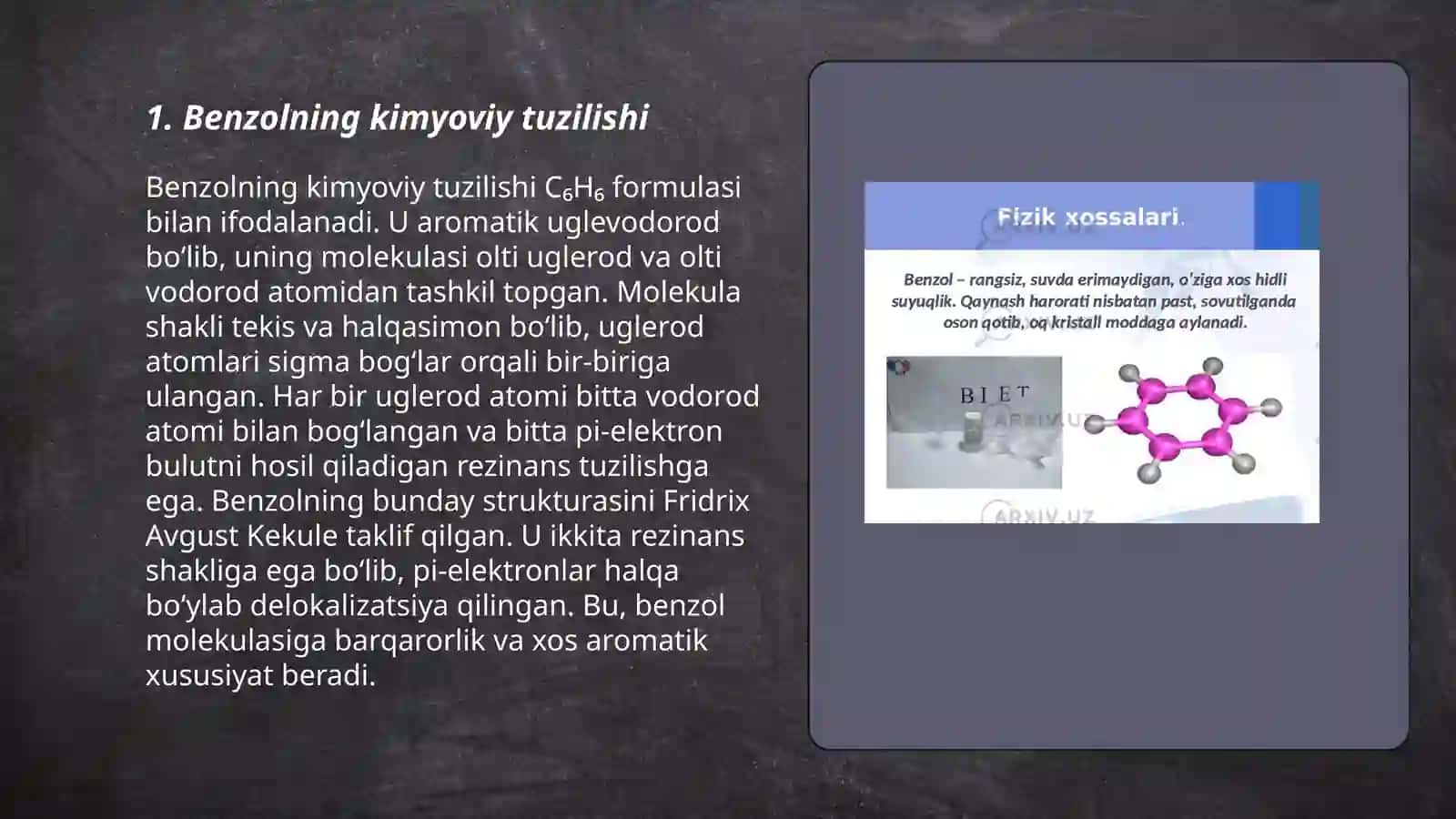 Benzolning olinishi va xossalari 3