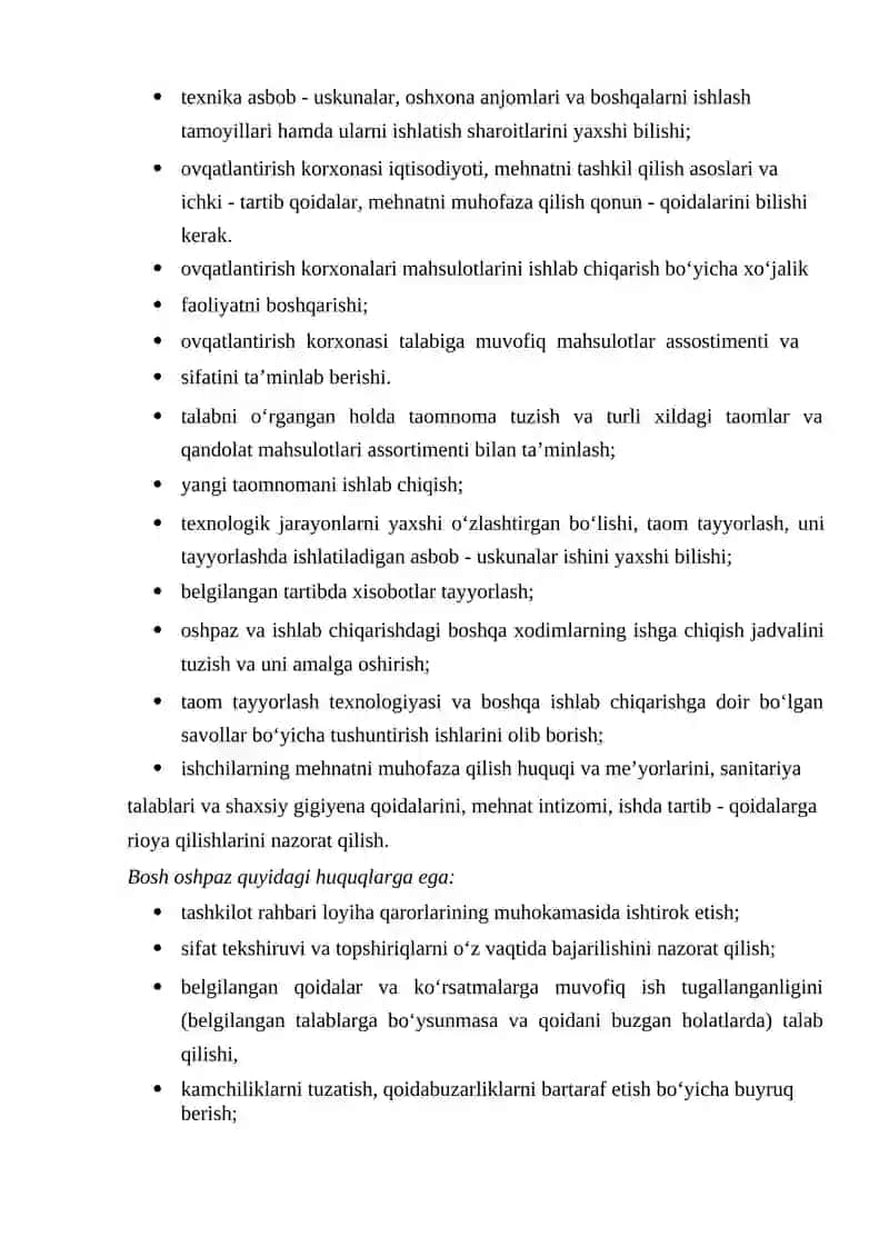 RESTORAN BIZNESIDA XIZMAT KO‘RSATUVCHI XODIMLARNING VAZIFALARI 3