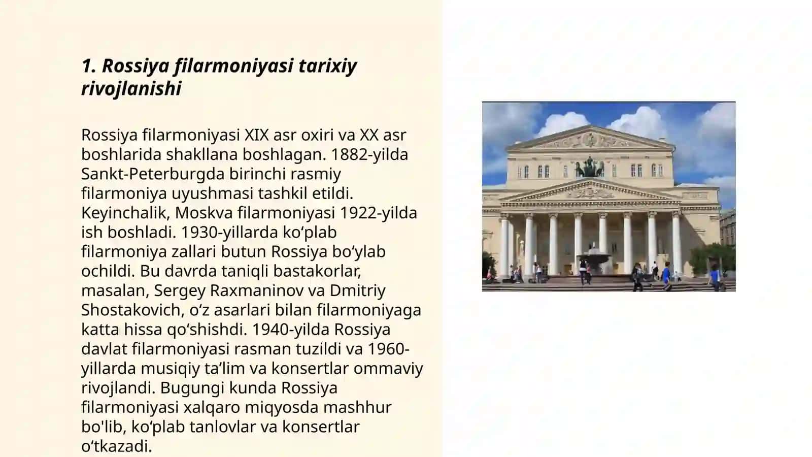 Rossiya filarmoniyasi tarixiy rivojlanishi 3