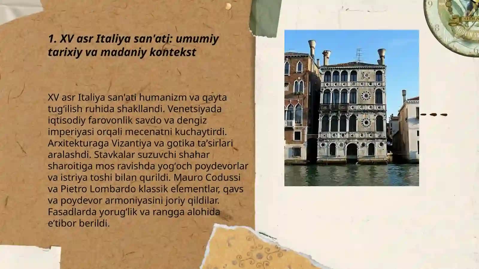 XV asr Italiya san'ati: umumiy tarixiy va madaniy kontekst 3