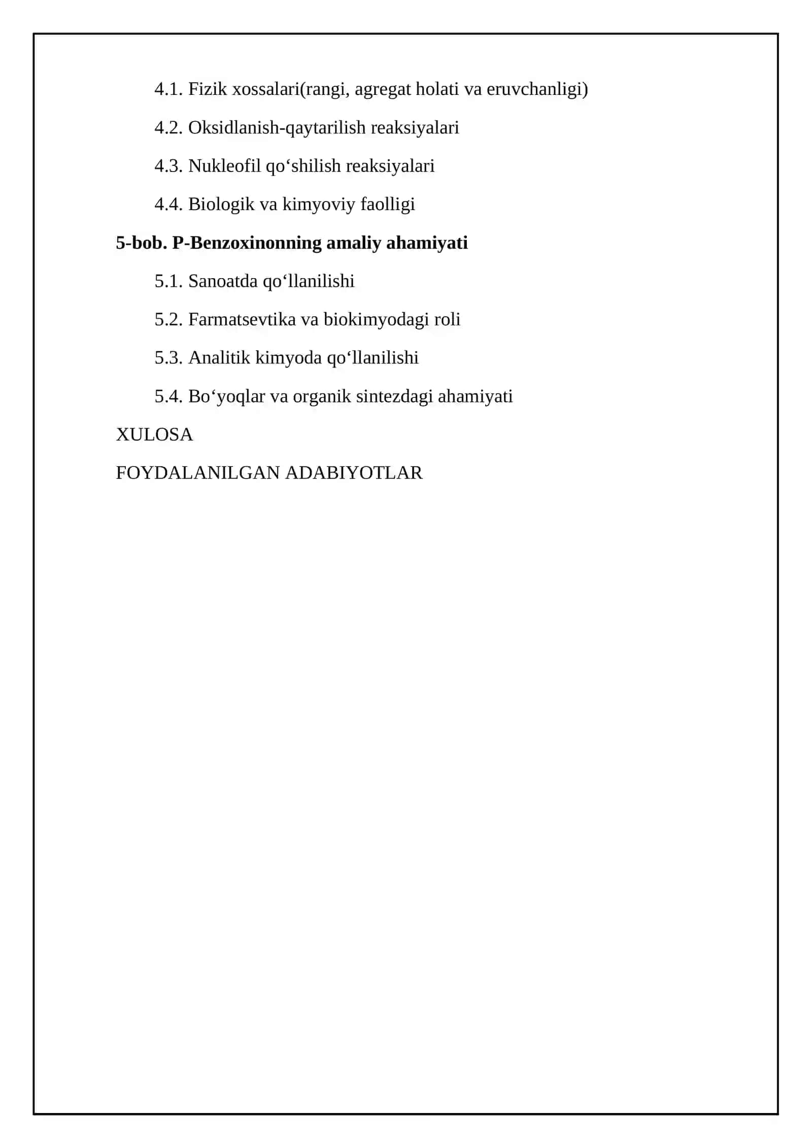 P-benzoxinon sintezi uning tuzilishi va xossalari 3