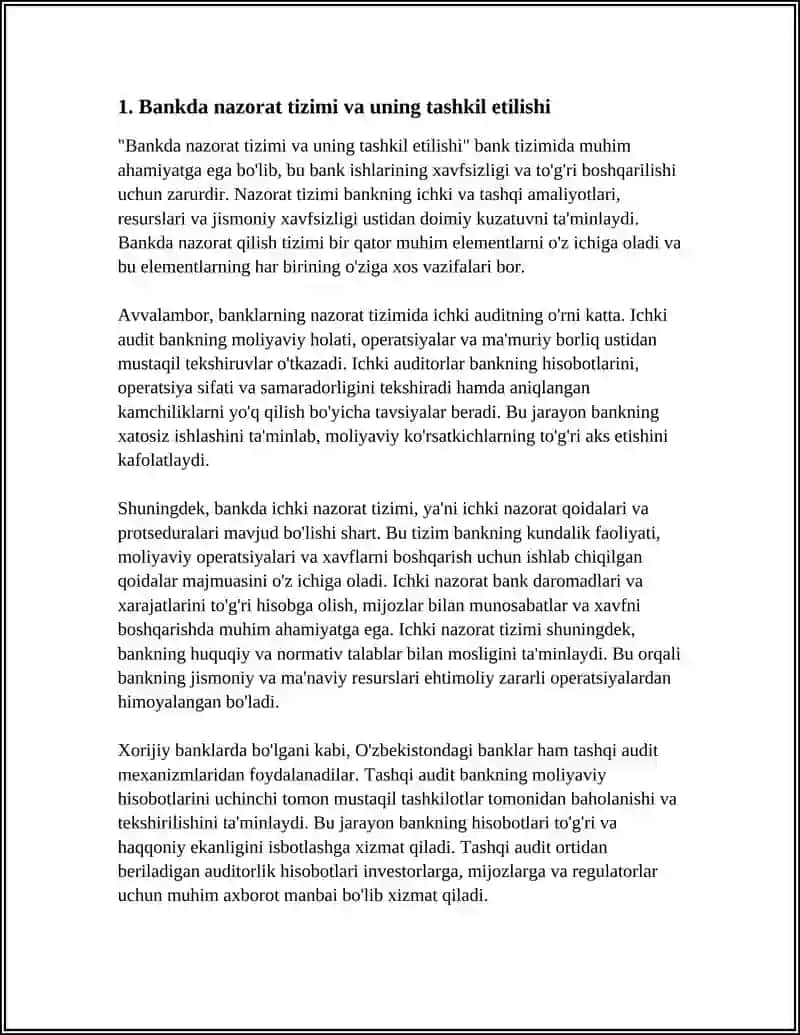 BANKDA FAOLIYATNI NAZORAT QILISH TIZIMI 3