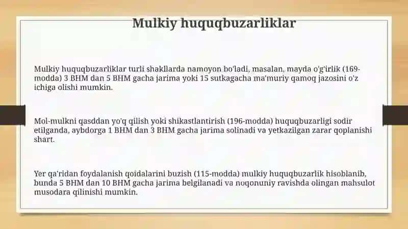 Ma'muriy huquqbuzarlikning turlari 3