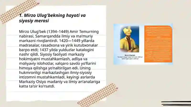 Mirzo Ulug'bekning hayoti va siyosiy merosi 3