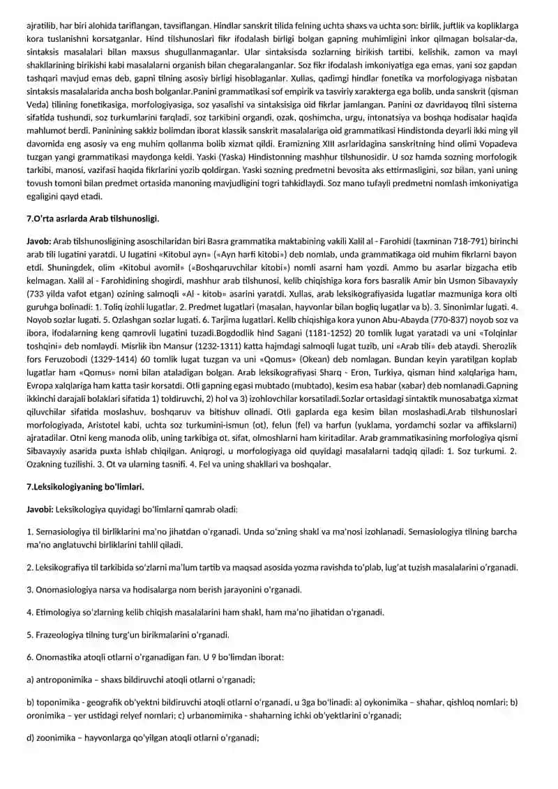 Tilshunoslik javoblar 3