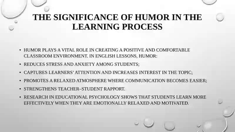The Role of Humor and Optimism in English Classroom 3