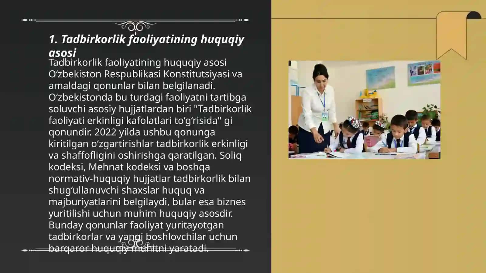 O‘zbekistonda tadbirkorlikning huquqiy va shartnomaviy asoslari 3