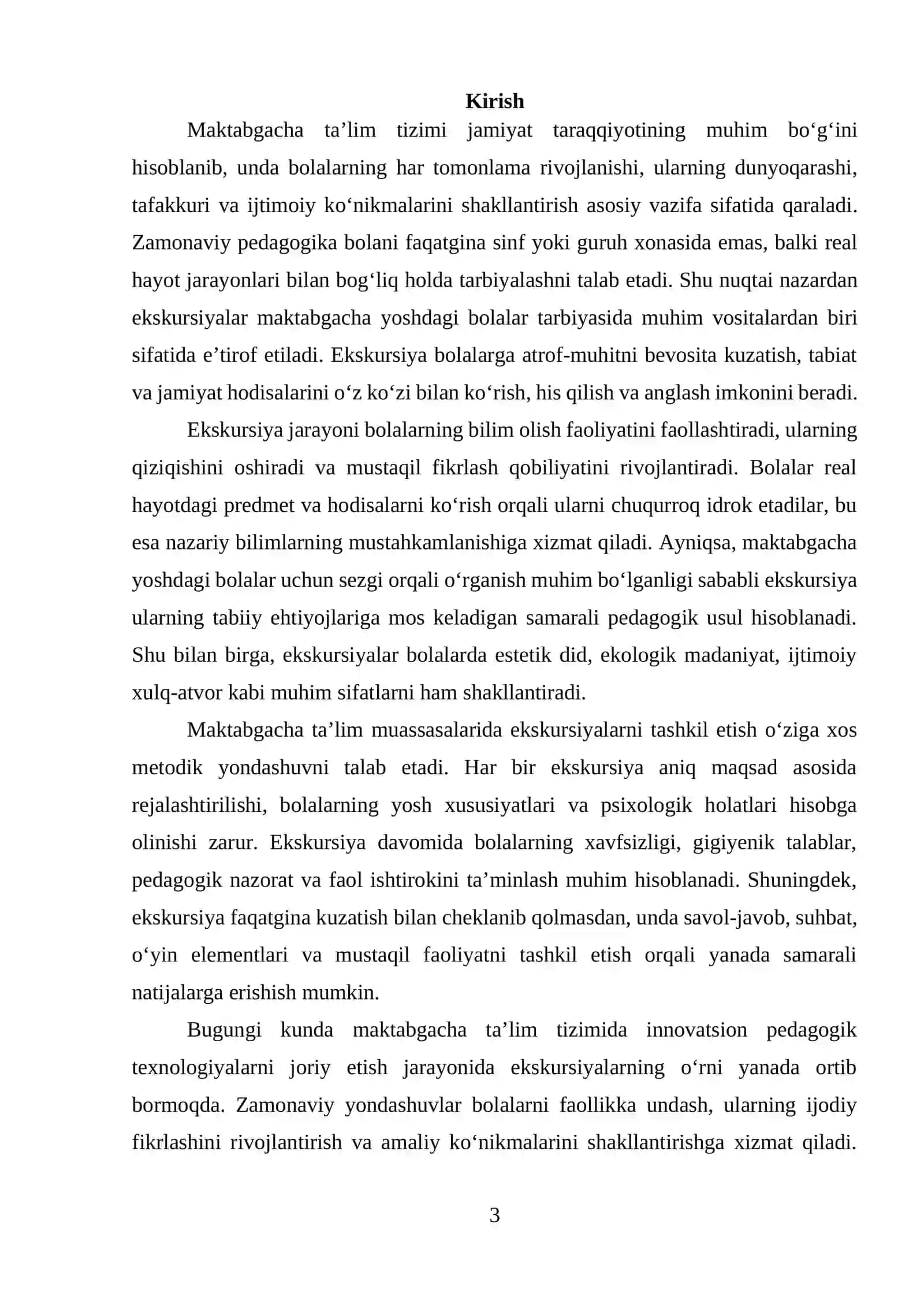 Maktabgacha ta’limda ekskursiya tashkil etish metodikasi 3