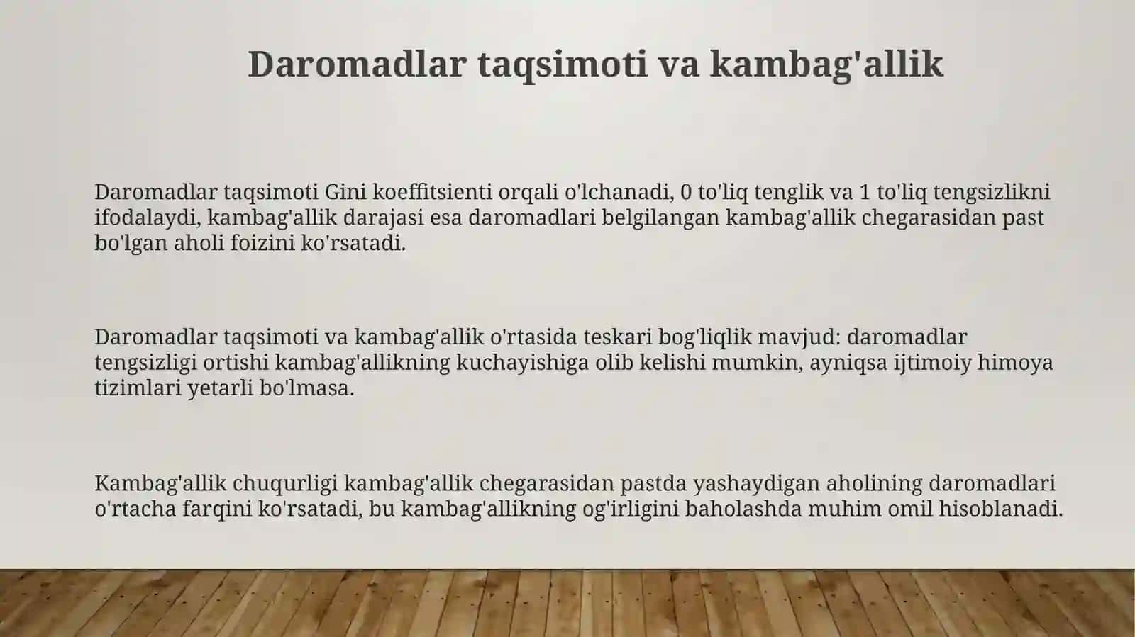 Daromadlar taqsimoti va kambag'allik 3