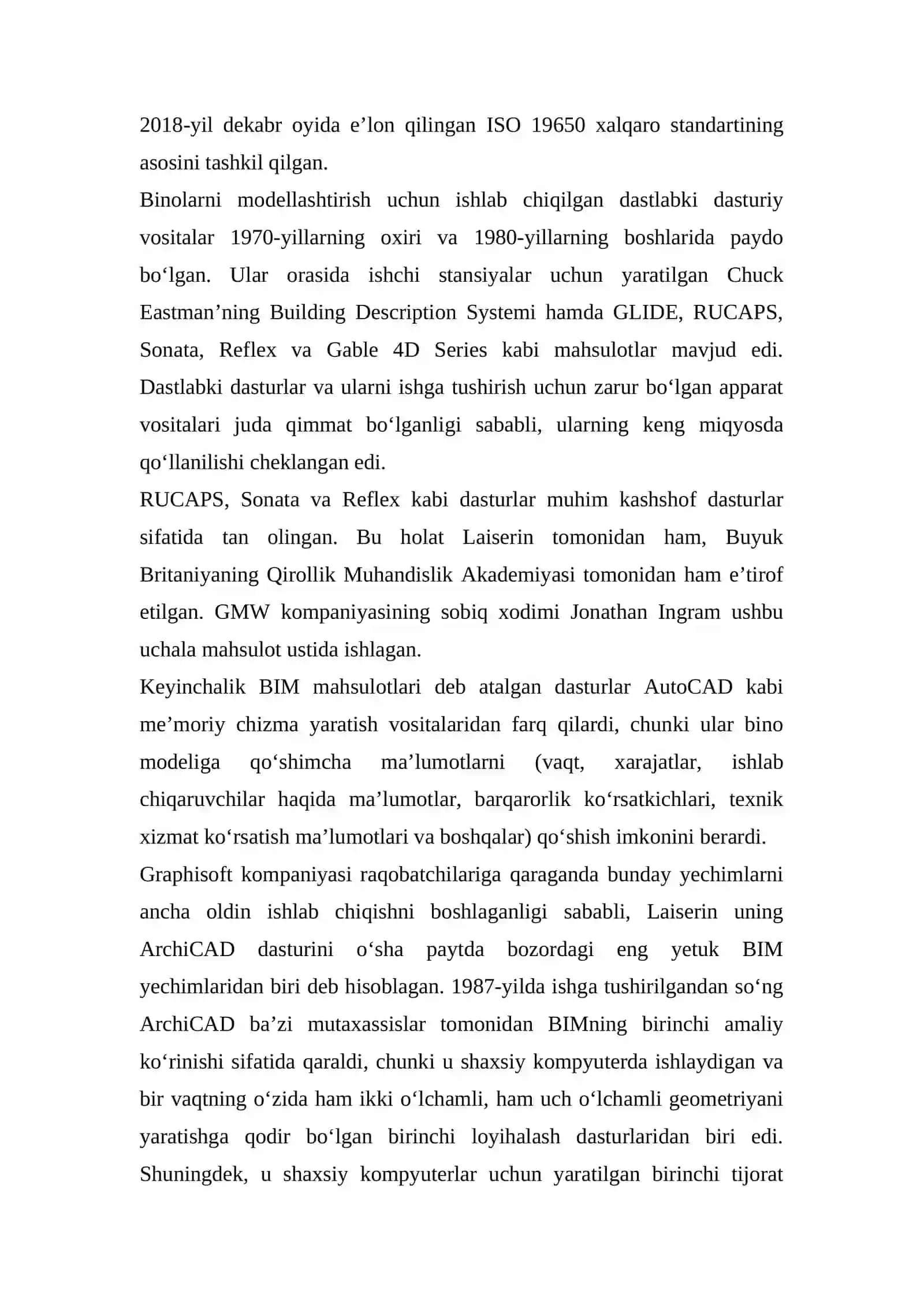 Qurilish korxonalarida Building Information Model (BIM) texnologiyalarini joriy etish 3