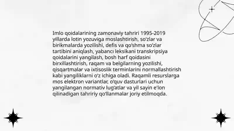 O'zbek tilining imlo qoidalari va soha egalarining savodxonligi 3