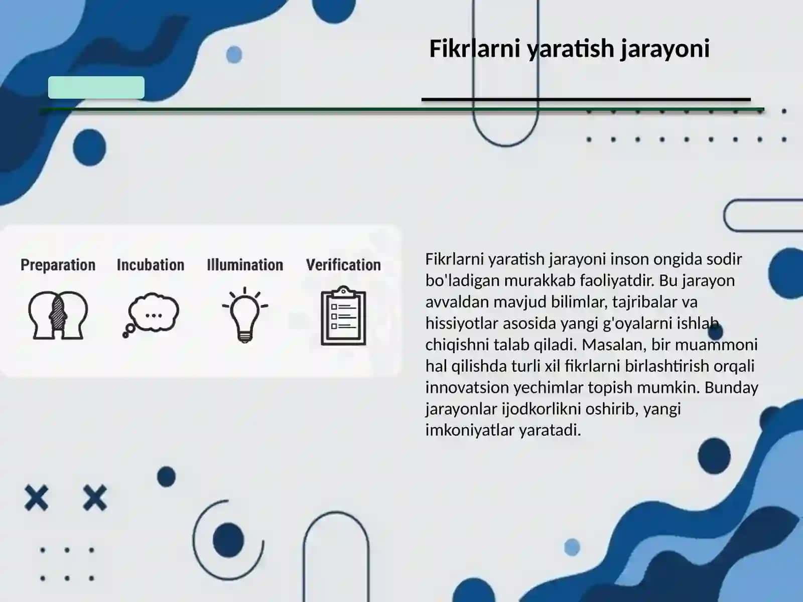 Fikrlarni yaratish mavzusidan 3