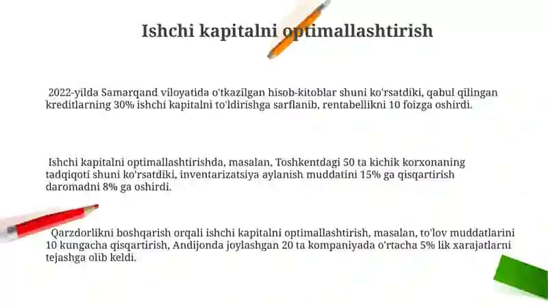 Oʻzgaruvchi Kapital: mazmuni, tarkibiy tuzilmasi va foydalanish samaradorligi 3