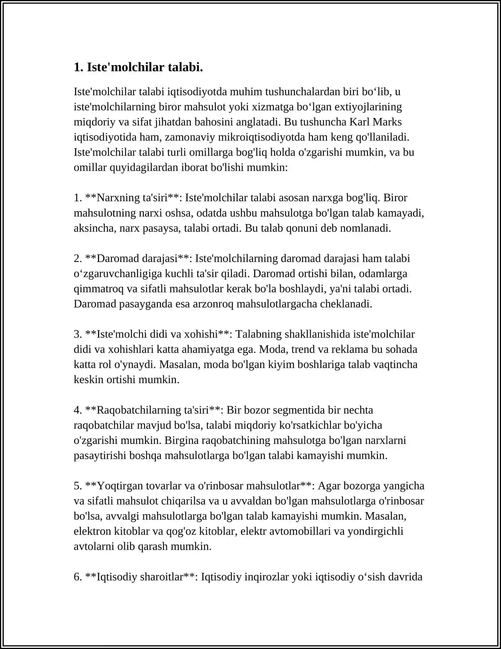 BAZAR TEŃSALMAQLIĞI HAM OĞAN TÀSIR ETIWSHI FAKTORLAR ANALIZI 3