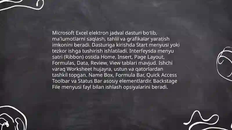 Microsoft Excel dasturi 3