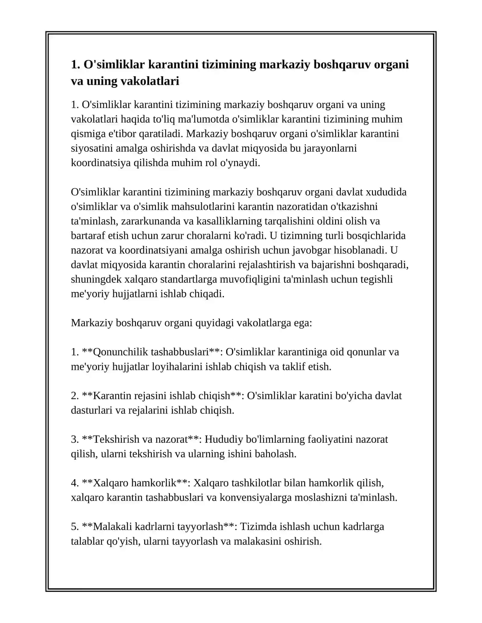 ÓSIMLIKLAR KARANTININING TIZIMINING TARKIBIY TUZILISHI VA VAKOLATLARI 3