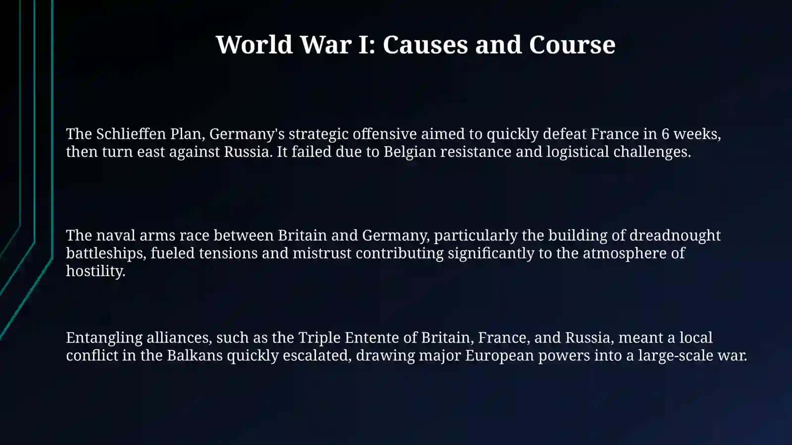 Plan: World War I: Causes and Course 3