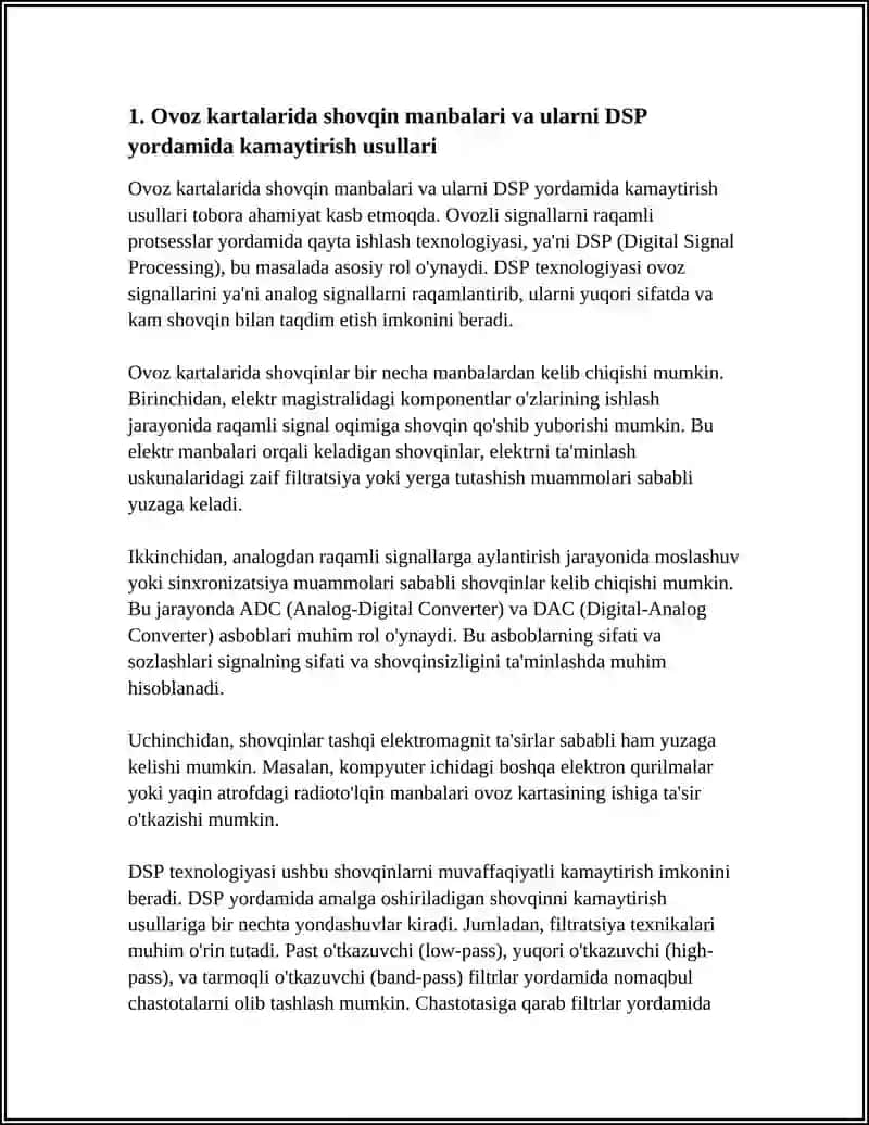 Ovoz kartalarida DSP’larning shovqinni kamaytirish usullari 3