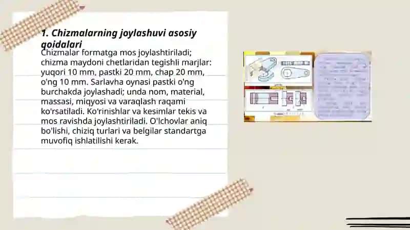Chizmalarning joylashuvi asosiy qoidalari 3