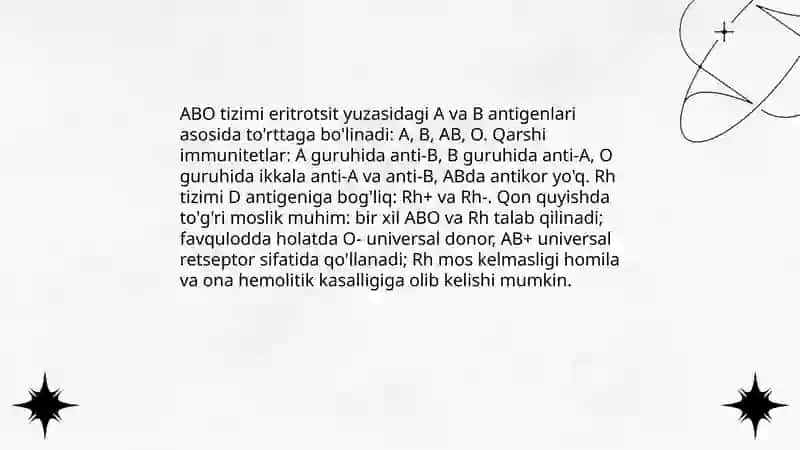 Qon guruxlari qon quyish 3