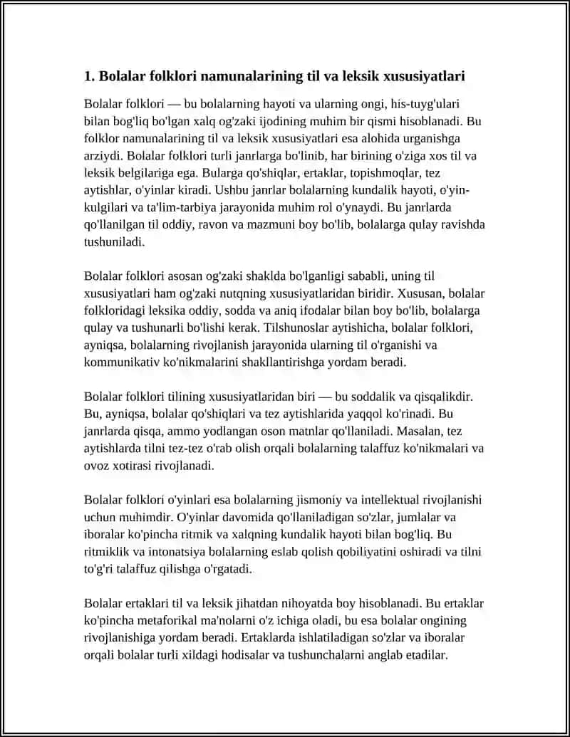 Bolalar Folklori Namunalarining Til va Leksik Xususiyatlari 3