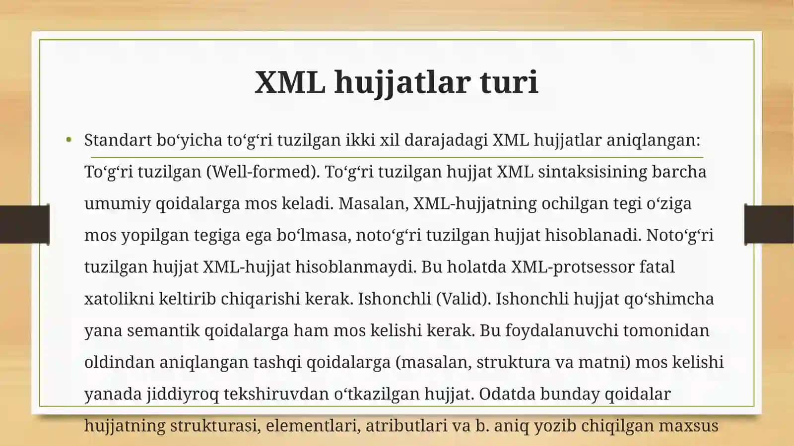 XMLda ma’lumotlar bazasini tasvirlash 3