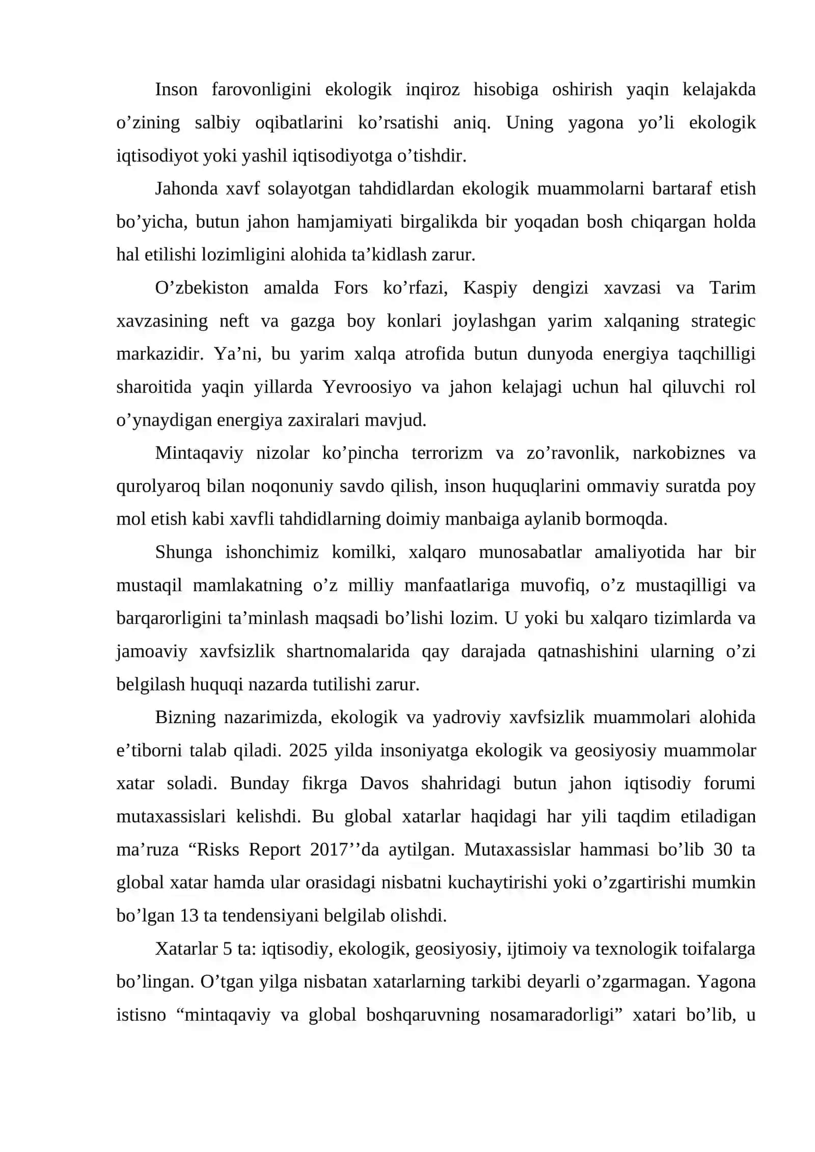 O’zbеkistondagi ekologik ahvol. Fanning o’qitilishidan maqsad va uning vazifalari 3