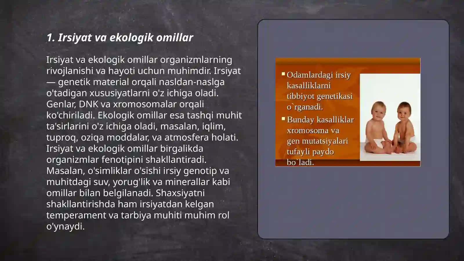 Irsiyat va atrof muhit 3