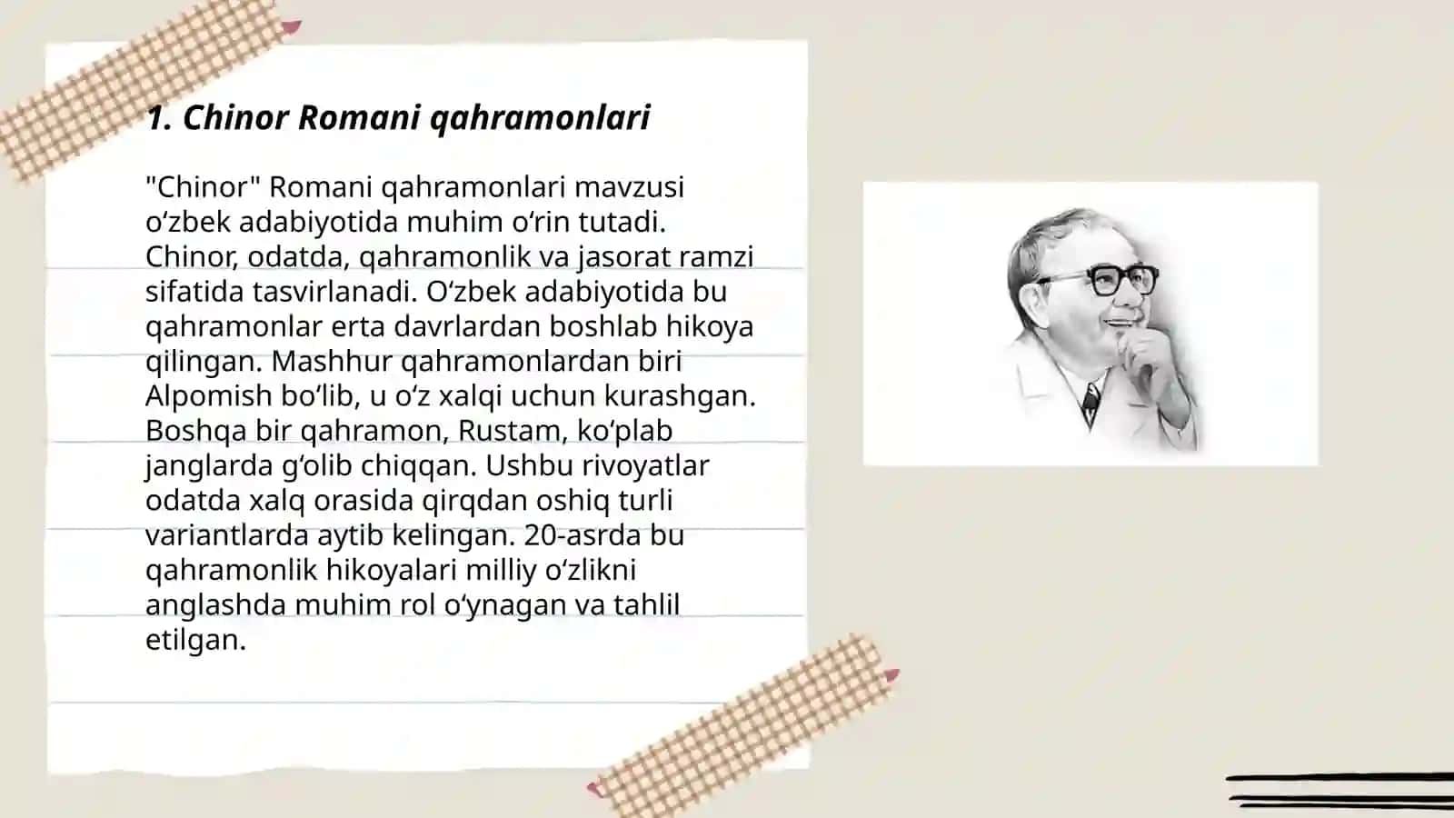 Asqad Muxtorning Chinor Romani haqida 3