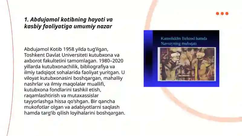 Abdujamol kotibning kutubxona tashkil etish motivatsiyasi va maqsadlari 3