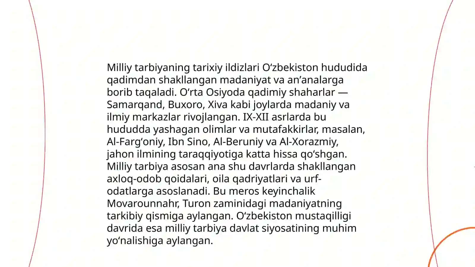 Milliy tarbiya avloddan - avlodga o‘tuvchi milliy madaniyat vositasi ekanligi 3