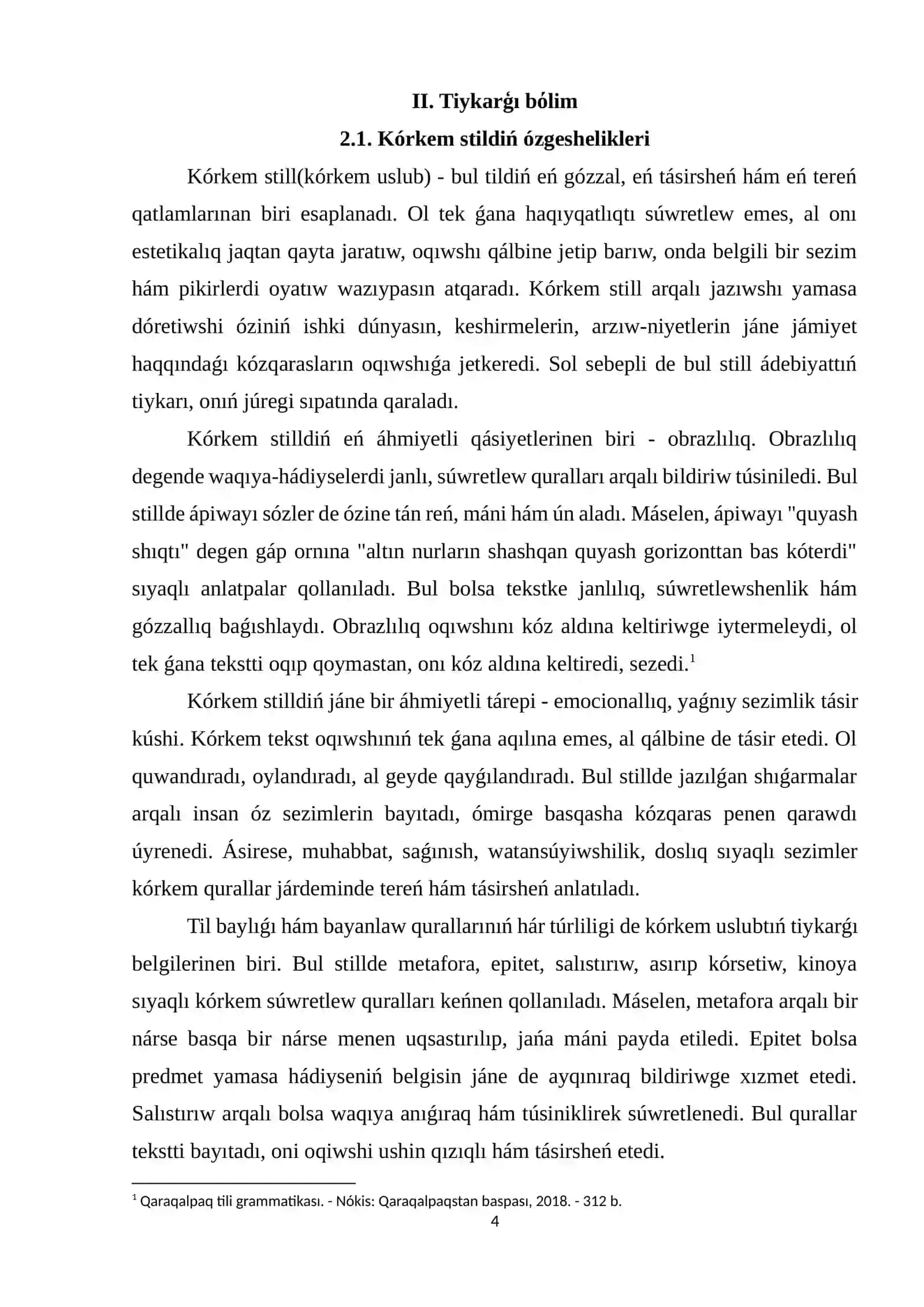 Kόrkem, publicistikalıq stillerde tekst jaratıw 3