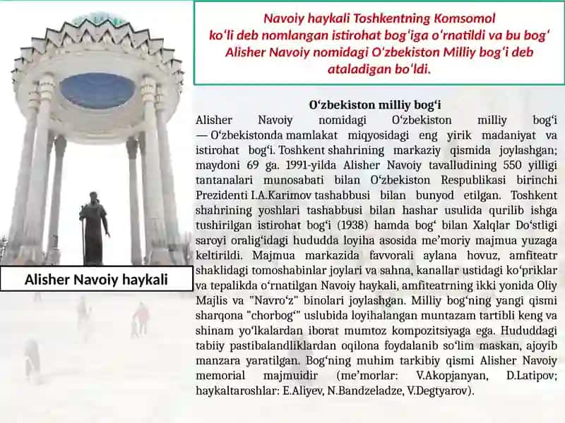 Alisher Navoiy Haykali 3
