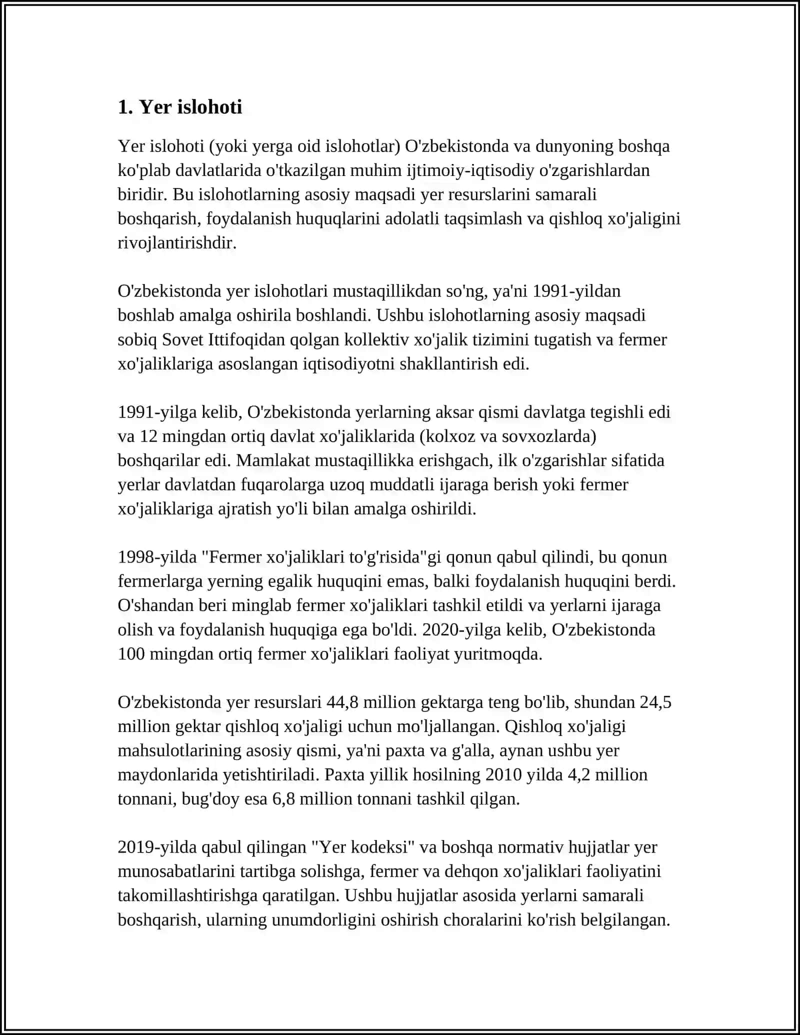 MUSTAQILLIK YILLARIDA QISHLOQ XO'JALIGI VA SANOAT SOHASIDAGI O'ZGARISHLAR 3