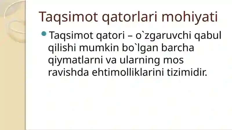 Diskret tasodifiy miqdorlar iqtisodiy tatbiqi 3