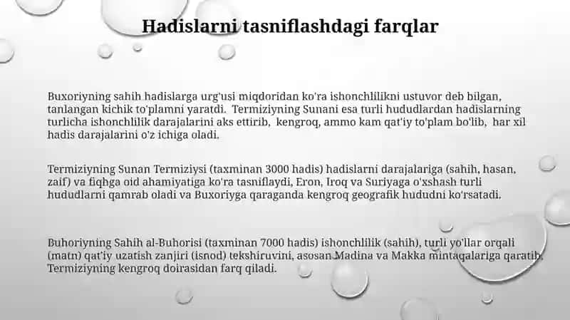 Imom Buxoriy va Imom Termiziyning hadis ilmiga qoʻshgan hissalarining qiyosiy tahlili 3