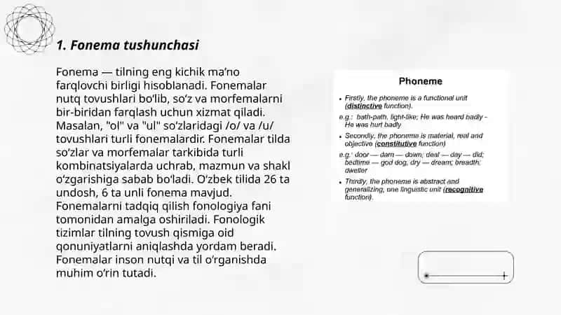 Fonema nazariyasi.Ozbek tili fonologiyasi 3
