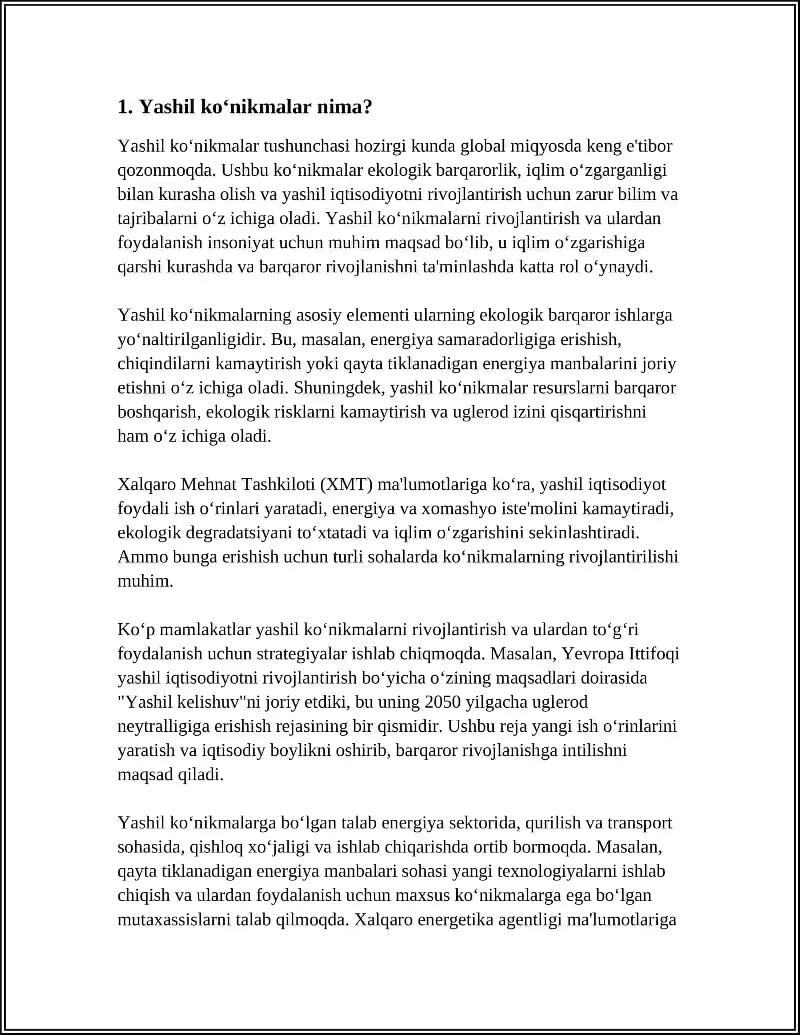 "YASHIL" KO'NIKMALAR VA UNING FOYDALI JIHATLARI 3