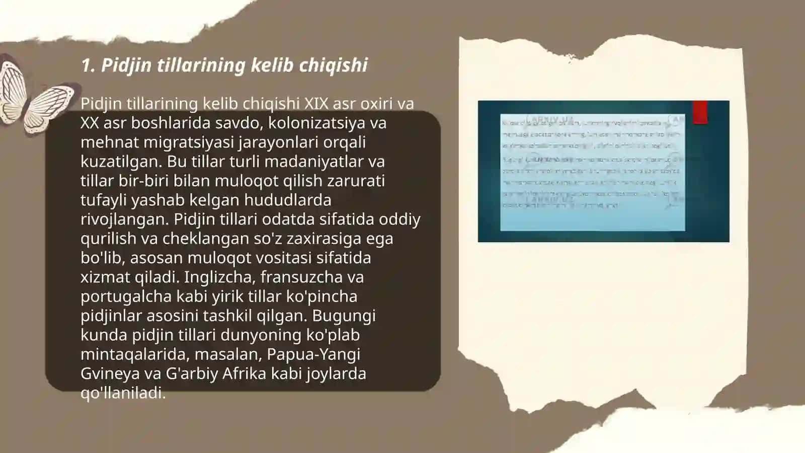 Pidjin tillarining oʻziga xos xususiyatlari 3