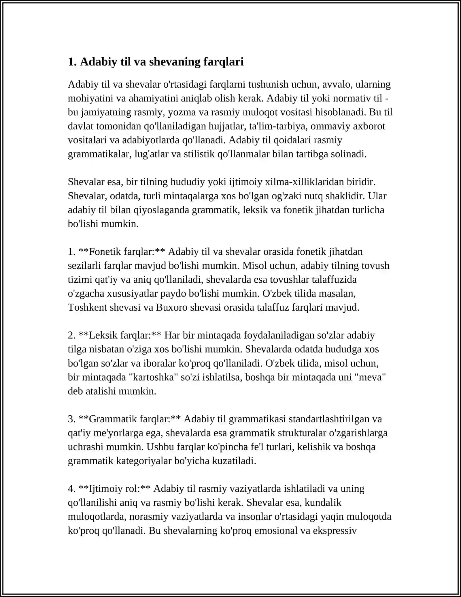 ME'YORLASHTIRILGAN TILLAR. ADABIY TIL VA SHEVA 3