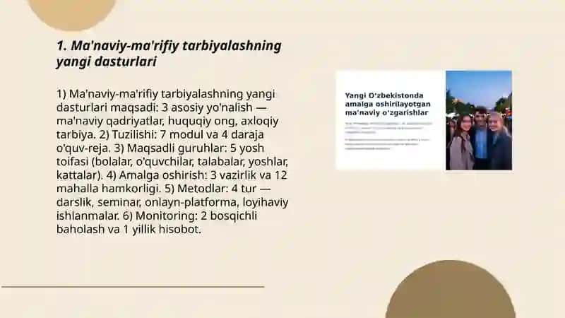 Yangi O'zbekistonda amalga oshirilayotgan ma'naviy o'zgarishlar 3