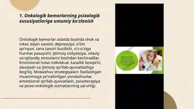 Onkologik bemorlarning psixologik xususiyatlarining o'ziga xosligi 3