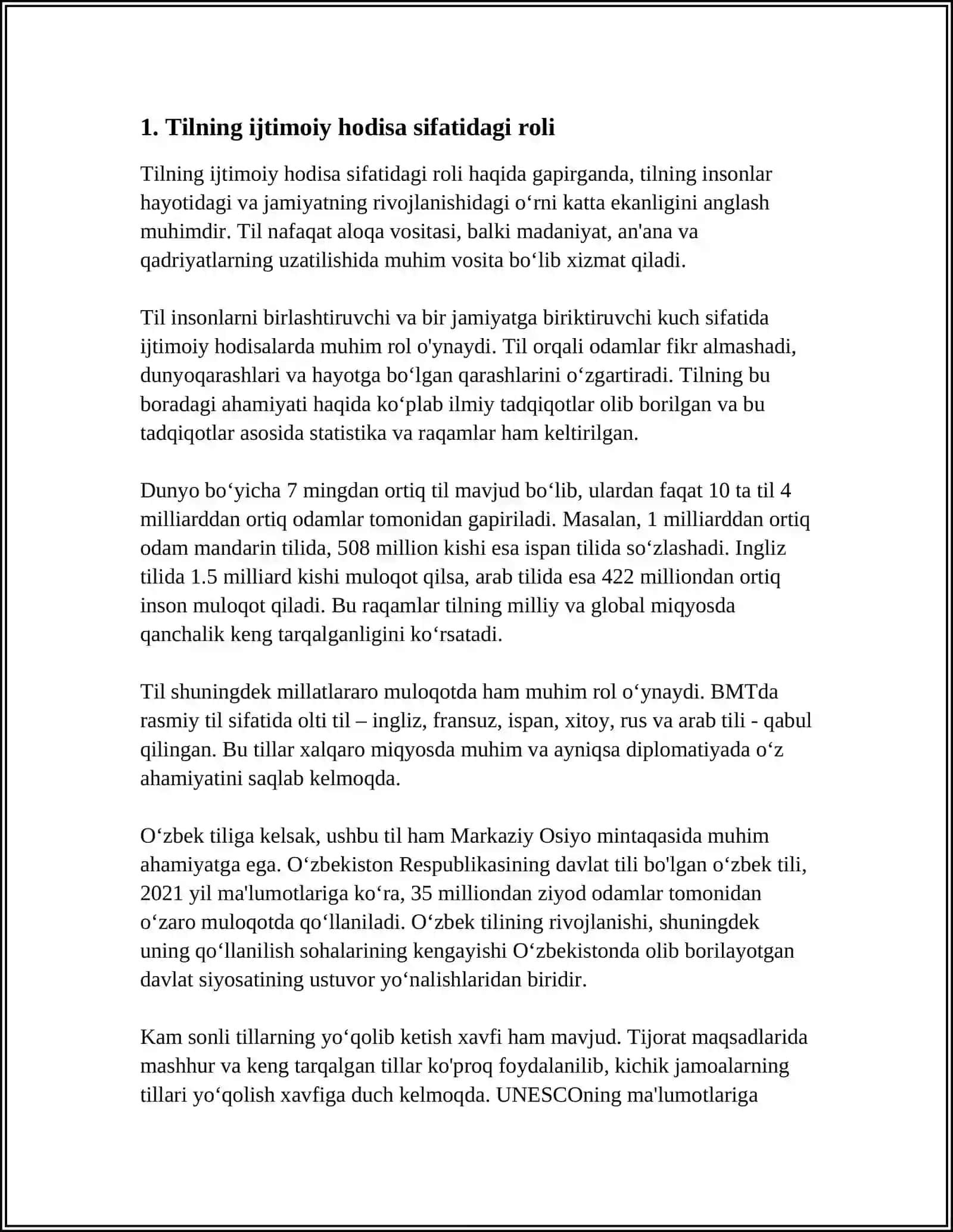 TILSHUNOSLIKKA KIRISH TIL IJTIMOIY HODISA MAVZUSIDA REFERAD 3