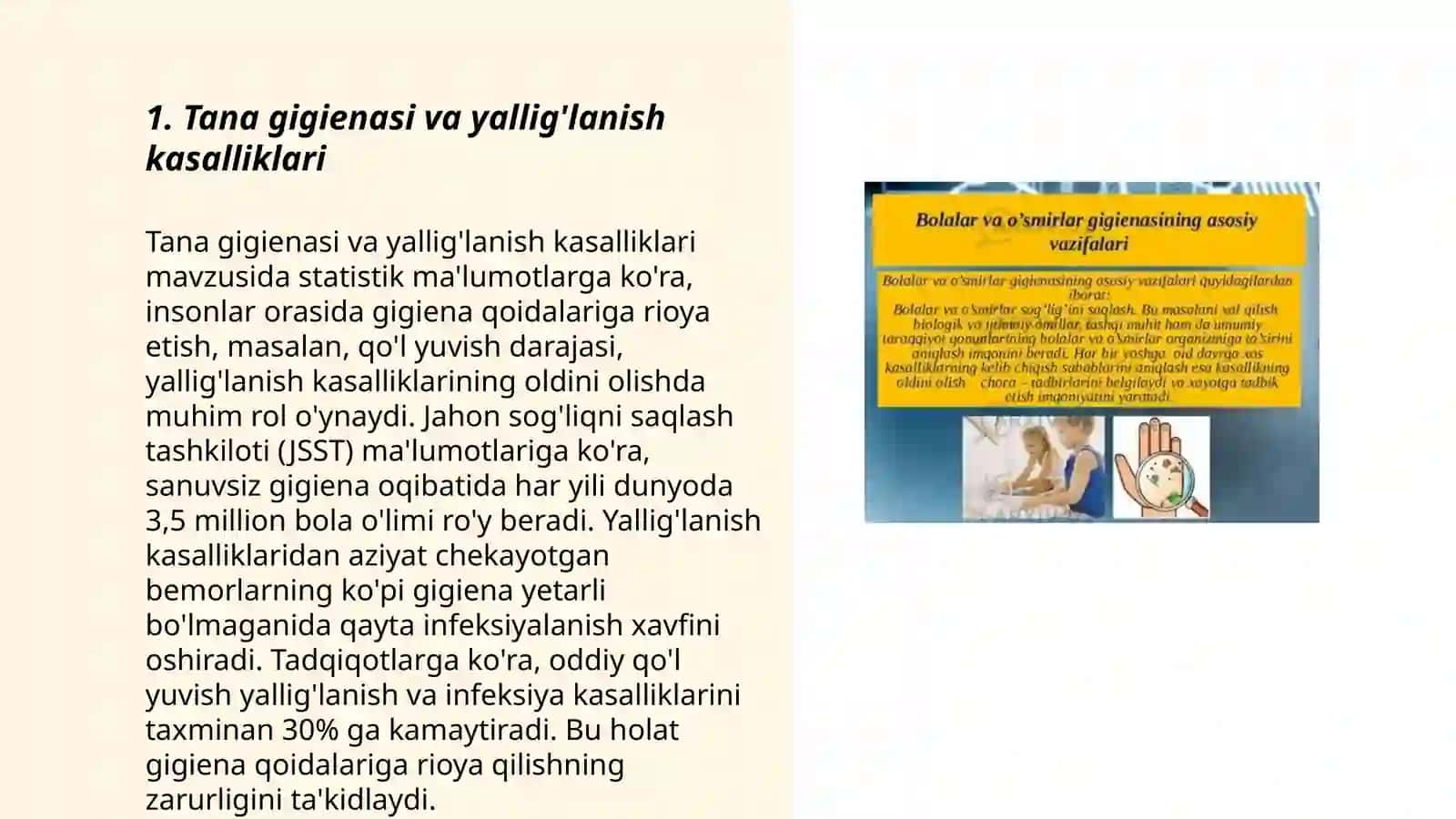Tana gigienasi, uyqu kun tartibi. Ularning salomatlikka ta'siri 3