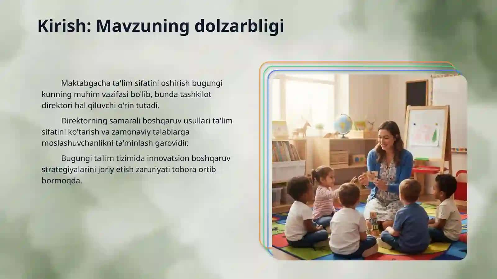 Maktabgacha ta'lim tashkilotida ta'lim sifatini ta'minlashda direktorning boshqaruv usullari 3