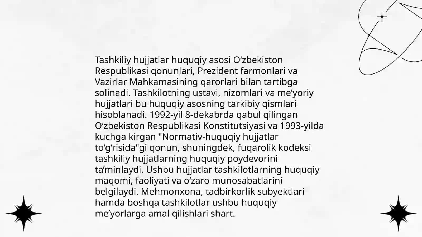 Tashkiliy hujjatlar:nizom,ustav,shartnoma 3