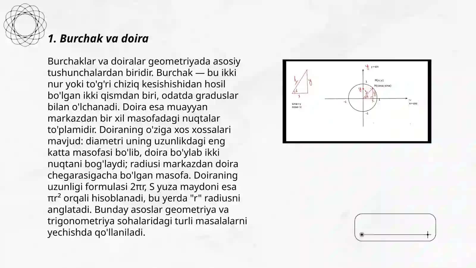 Burchakning radian o’lchovi 3