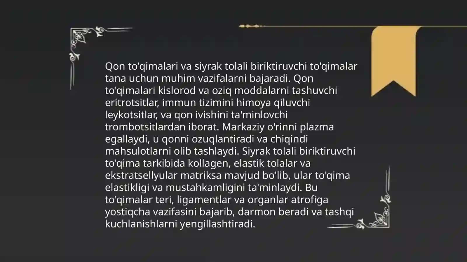 Qon va siyrak tolali biriktiruvchi to'qimalar fiziologiyasi 3
